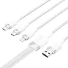 Kábel USB 2.0 A na 3-in-1 3A Vention CTPWG 1,5 m biely