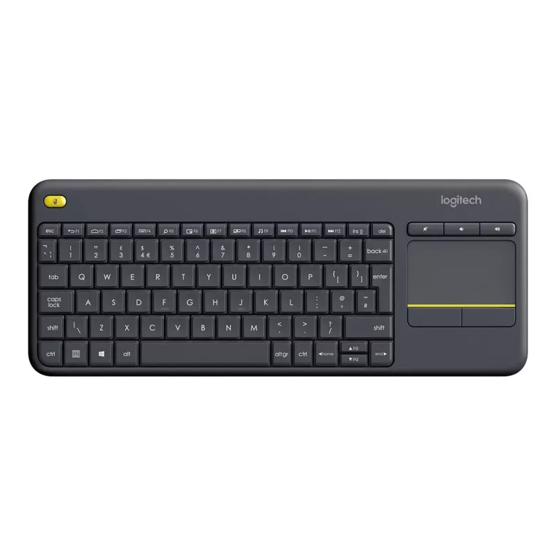 Logitech Wireless Touch Keyboard K400 Plus - klávesnica - s touchpadom - bezdrôtová - 2,4 GHz - Belgicko - čierna
