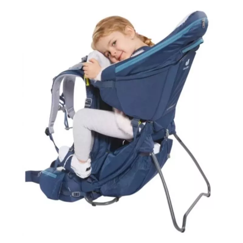 Detský nosič batoh Deuter Kid Comfort Pro, modrý, polyamid, max. 22 kg, slnečná clona, bočné vrecko