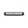 Lanberg PPKS-9112-B Prázdny prepojovací panel 12 portov 1U 10 palcov s organizérom Keystone, čierny