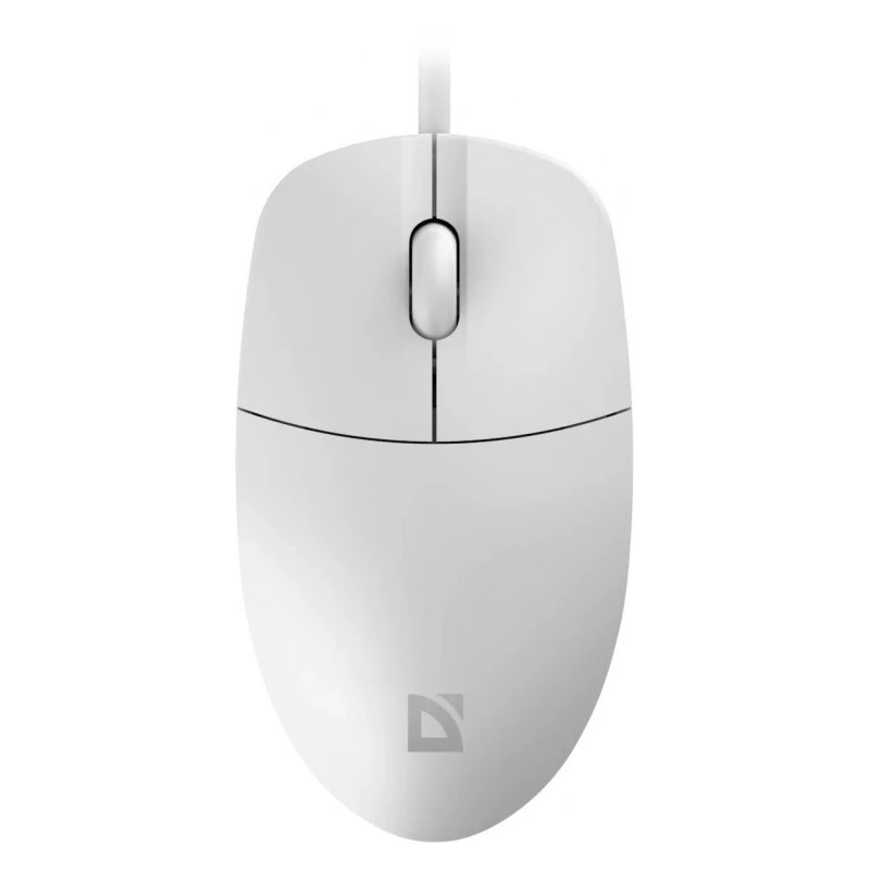 Káblová myš DEFENDER AZORA MB-24 — obojručná optická USB myš, 1200 dpi, 3 režimy rozlíšenia, biela, 109×86×34 mm