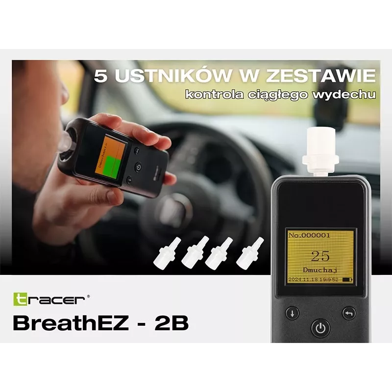 Tracer BreathEZ-2B polovodičový alkohol tester dychu, čierny
