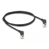 Sieťový kábel DeLOCK RJ45 Cat.6A S/FTP tenký 90° nahor 1m čierny