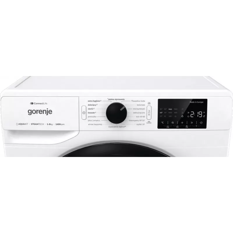 Voľne stojaca práčka Gorenje WPNEI84SASWIFI/PL 8 kg 1400 ot/min WLAN biela, invertorový motor