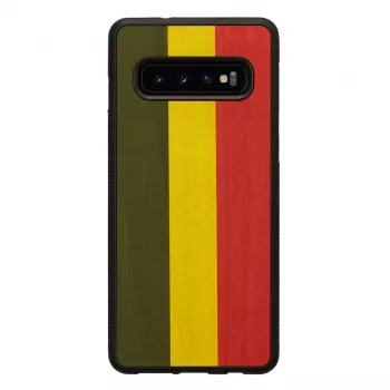 Puzdro na smartphone man and wood pre Galaxy S10 — reggae čierne ochranné puzdro