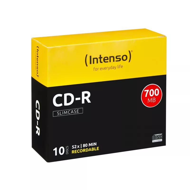 Intenso – 10 x CD-R – 700MB (80 min) 40x – Slim Jewel Case – pamäťové médium (1001622)