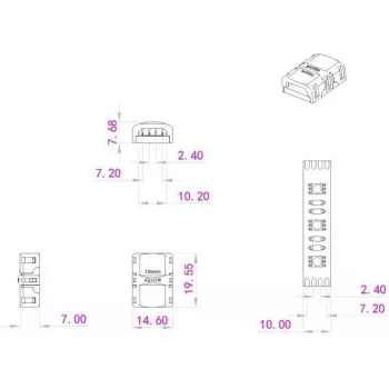 Spojka LED pásu 4-pólová EUROLITE 50530069 pre 10 mm RGB LED pás