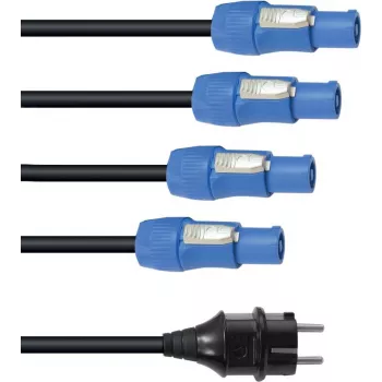 Napájací kábel EUROLITE P-Con 1-4 3x2,5mm² — rozbočovací napájací kábel na napájanie viacerých zariadení
