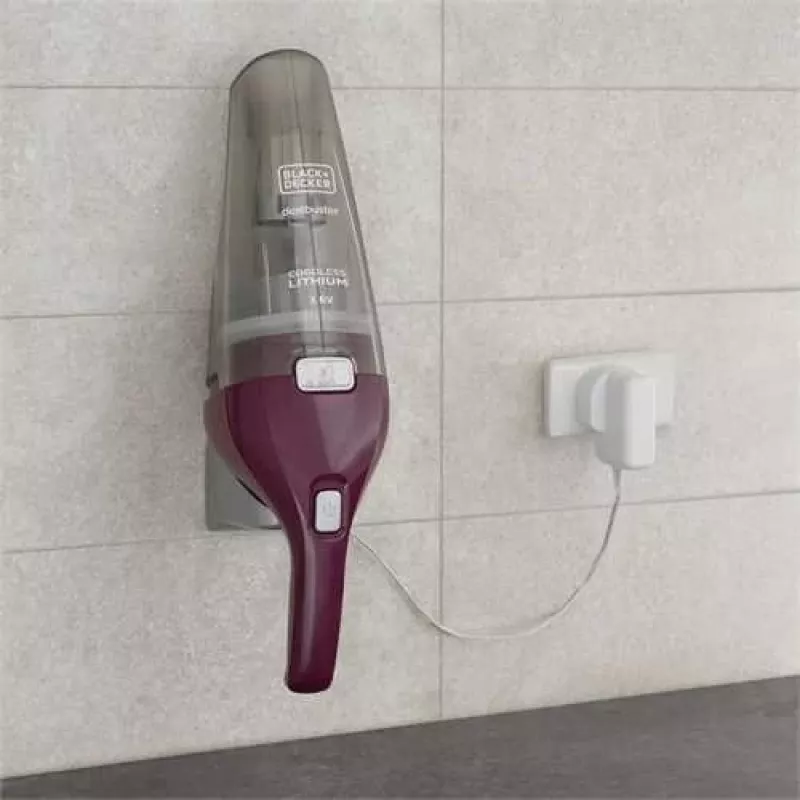 Ručný vysávač Black & Decker NVC115W sivý, fialový bez vrecka
