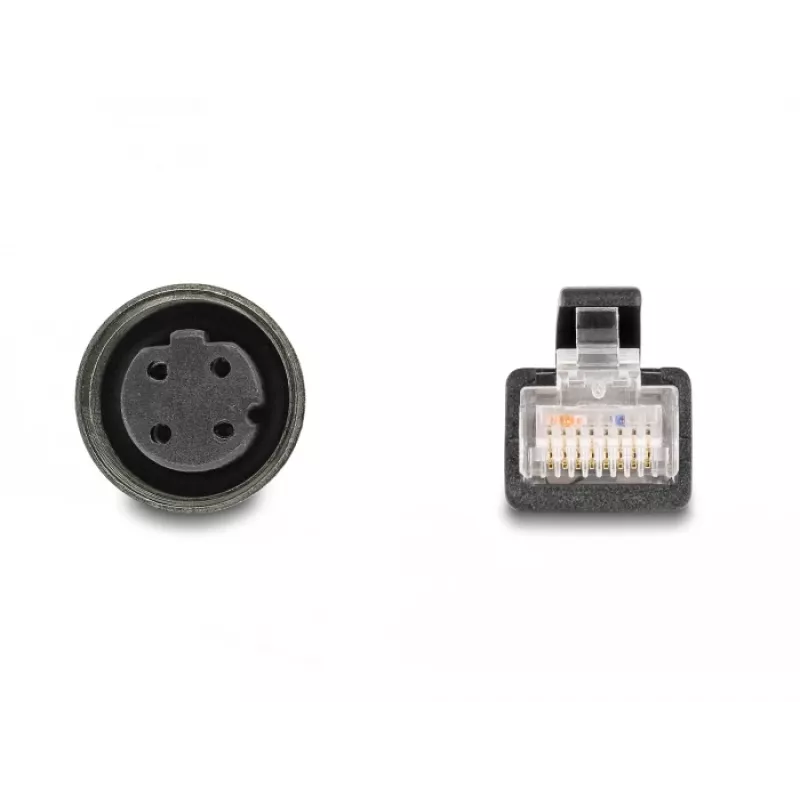 DeLOCK M12 adaptérový kábel D-kódovaný 4-polový samica na RJ45 samec 50 cm