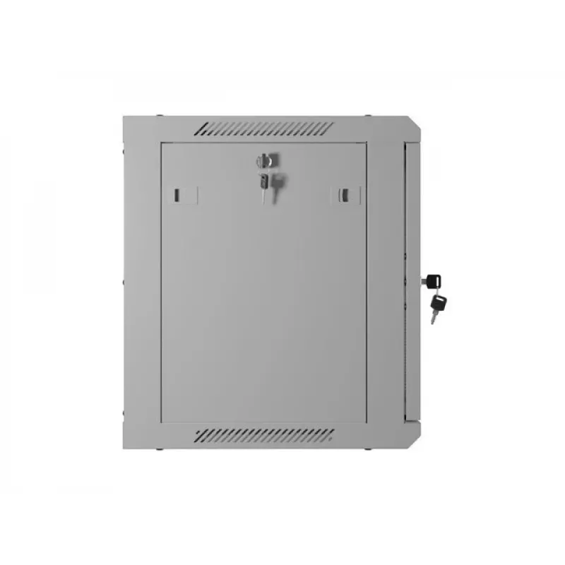 19 9U 600X 450 sivý nástenný rack skriňa perforovaná