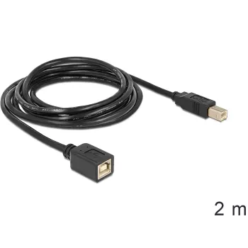 USB kábel DeLOCK USB2.0-B 2 m USB B čierny