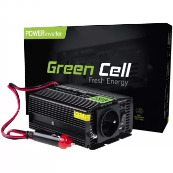 Menic napätia adaptér Green Cell INV06 12V na 230V 150W 50Hz konektor Type-C samec, 85% účinnosť, čierna