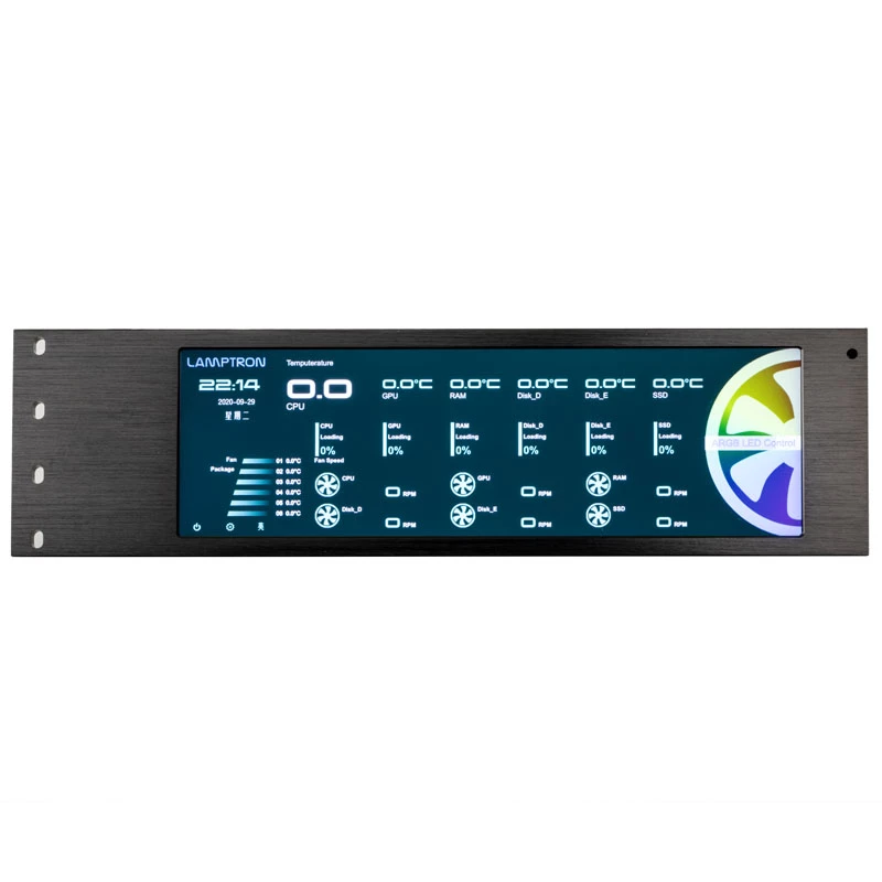 Lamptron CU135 Fan Controller + RGB Controller s displejom, ARGB - čierny