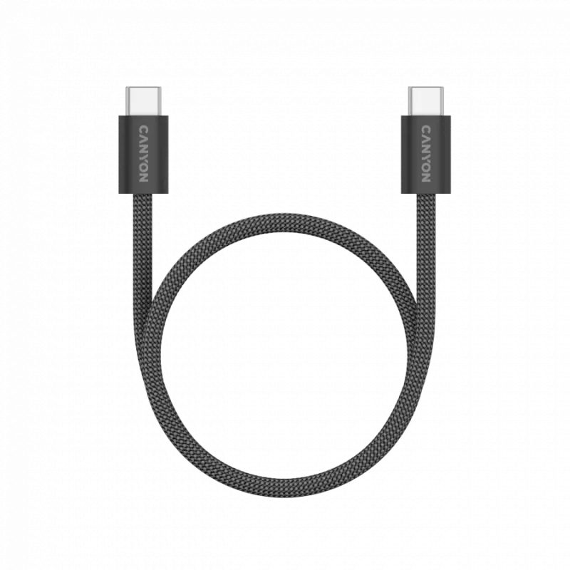 CANYON kábel OnWire 60MG C-C 60W magnetický pletený 1m čierny