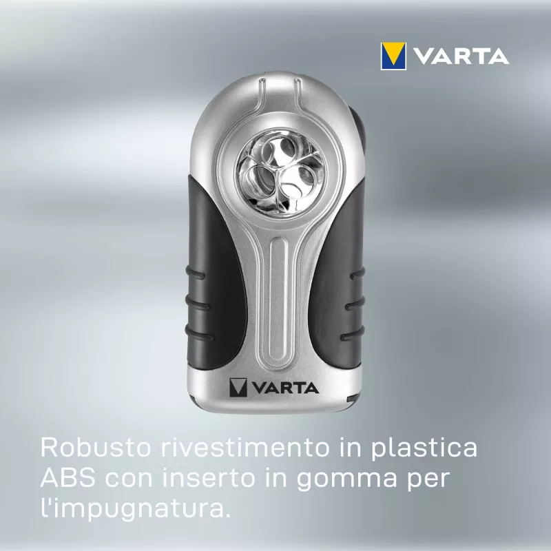 Ručná lampa Varta 16647 čierna strieborná