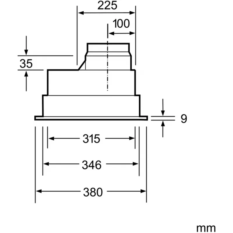 Siemens iQ300 LB55565 digestor podlinkový nerez 590 m³/h