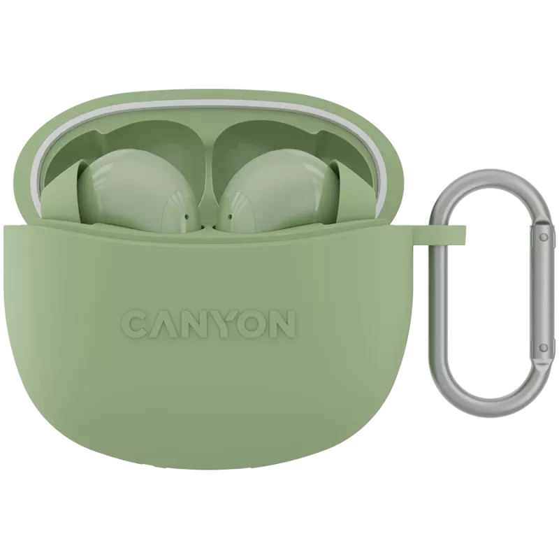 CANYON In-Ear slúchadlá TWS-5, zelená Bluetooth 5.3, dotykové ovládanie, nabíjací vstup: USB-C