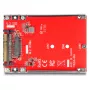 DeLOCK 2,5-palcový konvertor U.3 SFF-8639 na M.2 NVMe Key M 7 mm červený