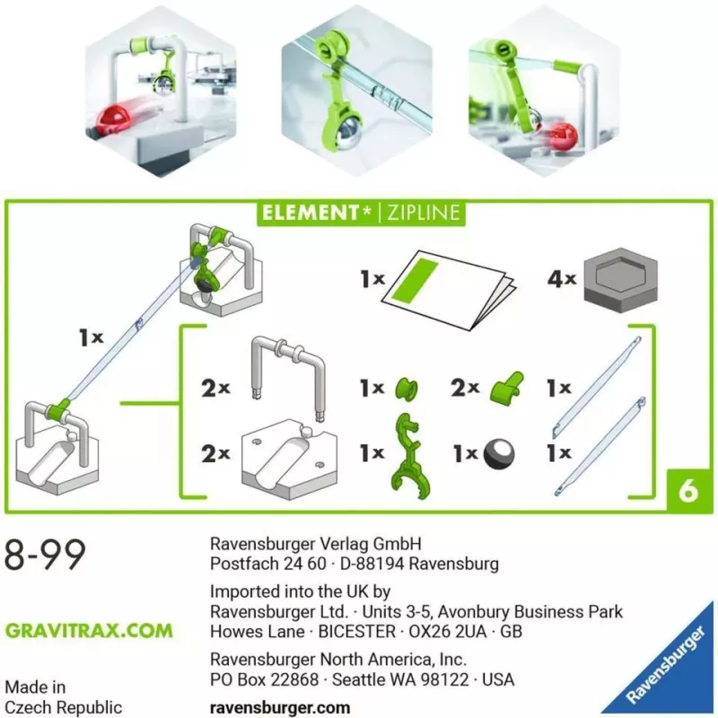 Ravensburger GraviTrax Element Zipline príslušenstvo pre aktivitu zručnostnú hračku (27472)