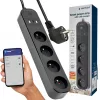 Predlžovacia zásuvka GEMBIRD TSL-PS-F4U-02 so 4 zásuvkami PL a USB nabíjačkou, čierna