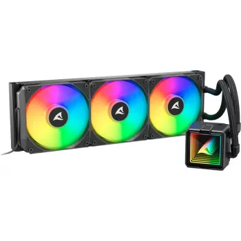 All-in-One kvapalinový CPU chladič Sharkoon S100 ARGB – 360 mm radiátor, čierny