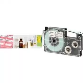 Popisovacia páska CASIO XR-6RD1 – šírka 6 mm, dĺžka 8 m, čierna na červenej