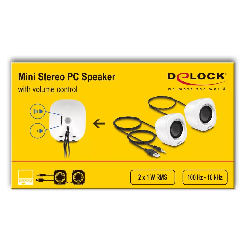 Reproduktor DELOCK Mini Stereo 27008, 2W
