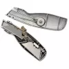 WEDO 78808 Safety-Cutter ALU univerzálny nôž, lichobežníková čepeľ, pružinová, automaticky sa zasúvajúca, 2 náhradné čepele, TÜV/GS, strieborný