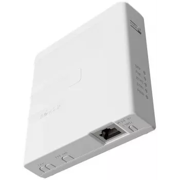 PoE injektor MikroTik GPEN21 s podporou SFP, Gigabit Ethernet (10/100/1000 Mbit/s), 2 RJ-45 porty, biela, 12–57 V vstup