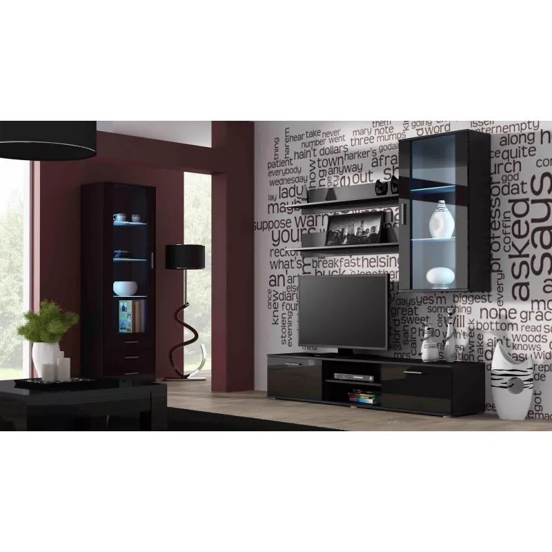 Cama TV stojan SOHO 180 čierny/čierny lesklý