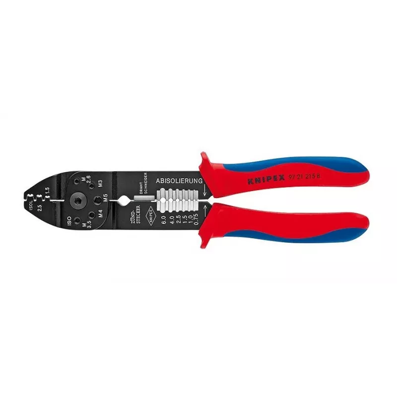 Knipex 97 21 215 B krimpovací nástroj čierna, modrá, červená