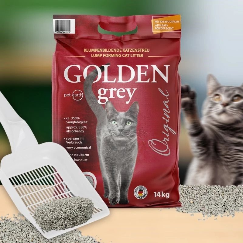 GOLDEN sivá Original – bentonitová mačacia podstielka – 7 kg
