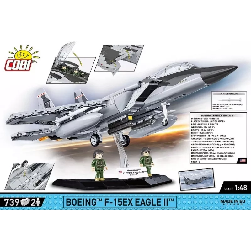 Cobi stavebnice Boeing F-15EX Eagle II modelová sada COIB-5900, zberateľská stavebnica v mierke