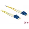 Optický kábel DELOCK 80158 OS2 25 m, 2x LC na 2x LC, 9 µm, plný duplex, žltá/modrá