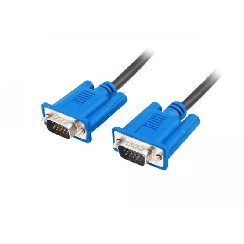 VGA (D-Sub) kábel LANBERG CA-VGAC-10CU-0050-BK – 5 m, konektor samec na konektor samec, ferit, PVC plášť