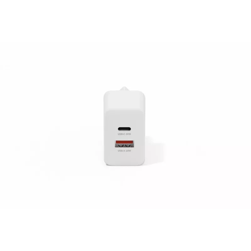 AC Indoor USB GaN nabíjačka DIGITUS DA-10301 — 30W, 1× USB-C, 1× USB-A, 100–240V, biela