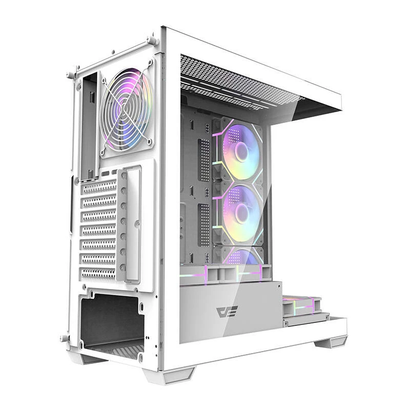 Počítačová skriňa Darkflash DS900 (biela) + 7 ARGB ventilátorov