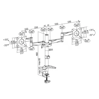 LogiLink BP0077 držiak monitora / stojan 68,6 cm (27