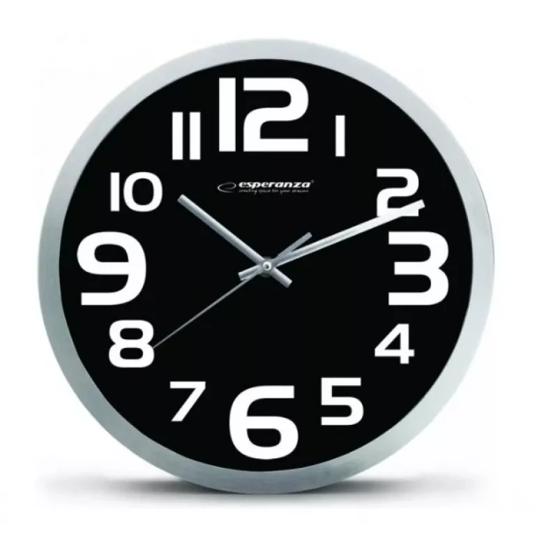Esperanza EHC013K nástenné hodiny - Zurich - čierne quartzové hodiny oválne čierne, biele