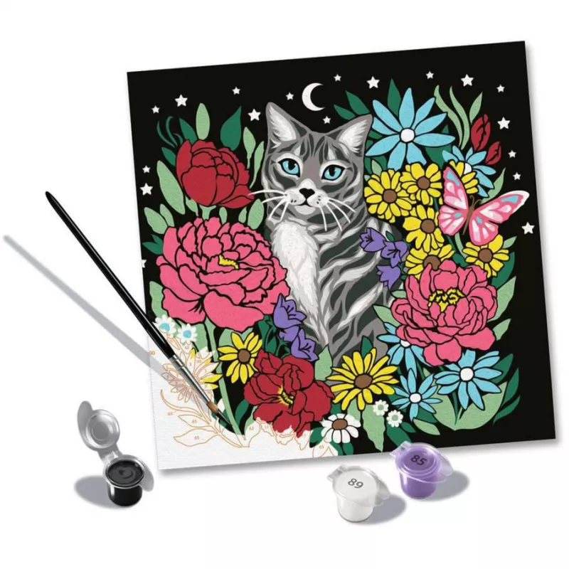 Sada maľovania podľa čísel Ravensburger CreArt Pixie Cold Cat (model 25855) – maliarska sada na plátno