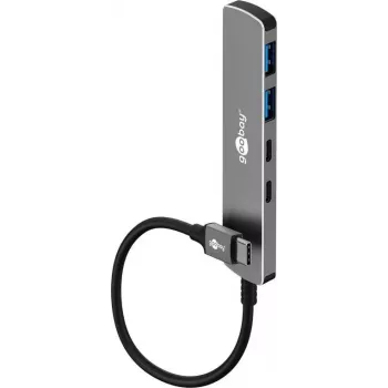 Goobay slim 4-portový USB hub USB-C na/USB-A 5 Gbit/s - -konektor samec USB 3.2> (79159)