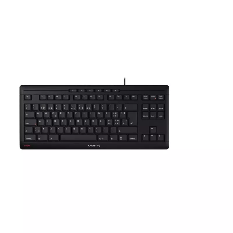 CHERRY STREAM TKL klávesnica Universal USB QWERTZ švajčiarska čierna