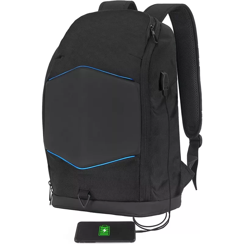 Batoh na notebook Tellur TLL611282 s USB konektorom a podsvieteným pásom, čierny