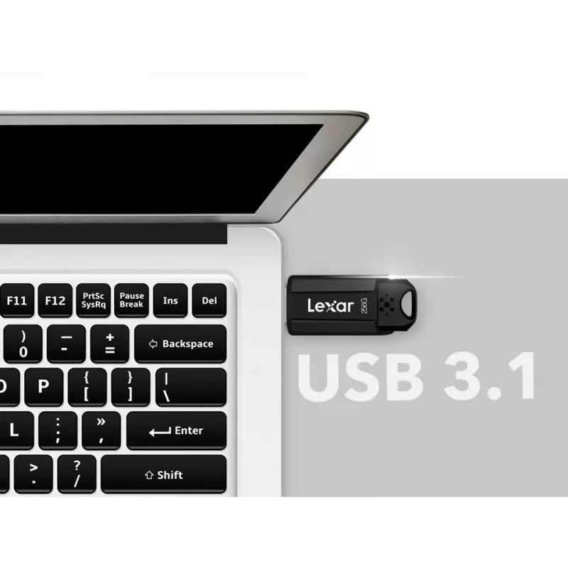 USB kľúč Lexar JumpDrive S80 256 GB, USB Type-A, USB 3.2 Gen 1, čierny, 20 g