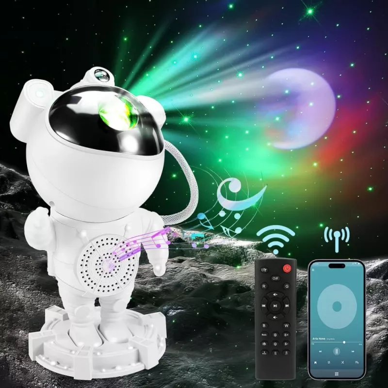Projektorová lampa Hawk HW-STAR01 s integrovaným reproduktorom — projektor galaxie