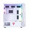 PC skriňa MODECOM AMIRANI ARGB Midi Tower biela — ATX/ITX, 35 cm GPU, 16,5 cm CPU chladič, 2x200 mm ventilátory