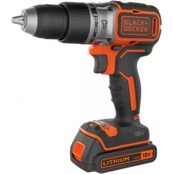 Vŕtačka s pištoľovou rukoväťou Black & Decker BCD383D2XK-QW 18 V, 2 Ah x2, skľučovadlo 13 mm, oranžová