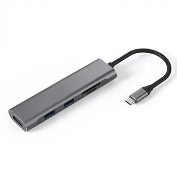Adaptér USB Type-C - 2 x USB 3.0, HDMI, SD, TF