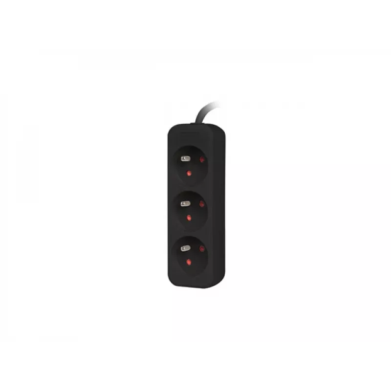 LANBERG PS0-03E-0300-BK 3M čierna 3X 230V Lanter PREDLŽOVACÍ KÁBEL Z PLNEJ MEDI